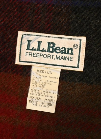 画像2: 90s LL Bean コットンキャンバスブルゾン 襟レザー ウールライニング ジャケット アメリカ製 (Purple/M)LLビーン ビンテージ