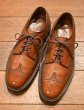 画像1: 70s Florsheim Imperial Kenmoor 93602 フローシャイム インペリアル グレインレザー ロングウィングチップ(BROWN/8-D)中古 ビンテージ (1)