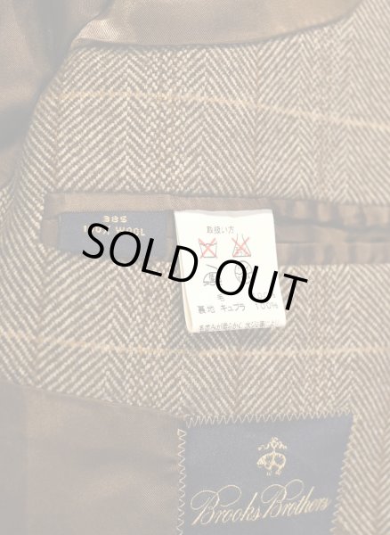画像12: BROOKS BROTHERS LORO PIANA ヘリンボーン+ウインドウペイン コート イタリア製(Brown/38-Short) 美中古ブルックスブラザーズ ロロピアーナ  (12)
