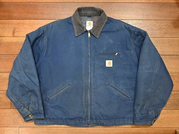 画像1: 90s CARHARTT DETROIT JACKET カーハート デトロイトジャケット(BLUE/54?)アメリカ製 ビンテージ 中古 ビッグサイズ (1)