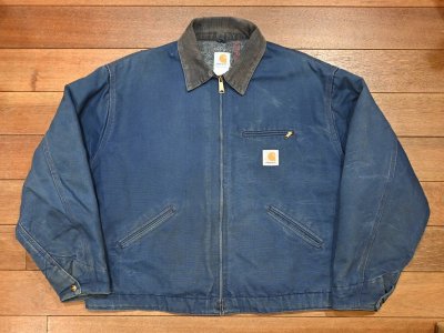 画像1: 90s CARHARTT DETROIT JACKET カーハート デトロイトジャケット(BLUE/54?)アメリカ製 ビンテージ 中古 ビッグサイズ