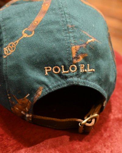 画像2: (クリックポスト185円も可)Polo Ralphlauren ポロラルフローレン LONGBILL CAP ポロ柄(GREEN×BROWN) コーデュロイロングツバ 