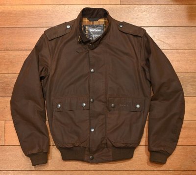 画像1: '02 BARBOUR WAX FRYER JACKET バブアー オイルド フライヤージャケット イングランド製(BROWN/S)美中古 ビンテージ