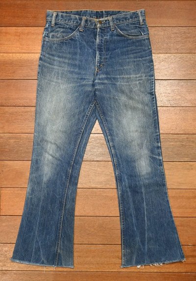 画像1: 60s LEVI'S リーバイス 646 "BIG-E" ベルボトム オレンジタブ(実寸W32 L30) 裾カットオフ ビッグE ビンテージ