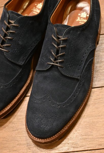 画像2: ALDEN オールデン20982 スウェードウィングチップ Leather Soul別注モデル アメリカ製(NAVY,8 1/2-D)箱無し (2)