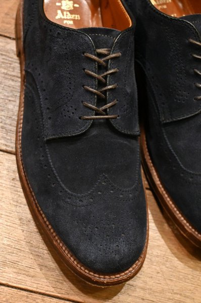 画像3: ALDEN オールデン20982 スウェードウィングチップ Leather Soul別注モデル アメリカ製(NAVY,8 1/2-D)箱無し (3)