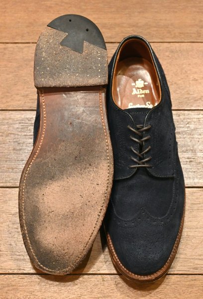 画像8: ALDEN オールデン20982 スウェードウィングチップ Leather Soul別注モデル アメリカ製(NAVY,8 1/2-D)箱無し (8)
