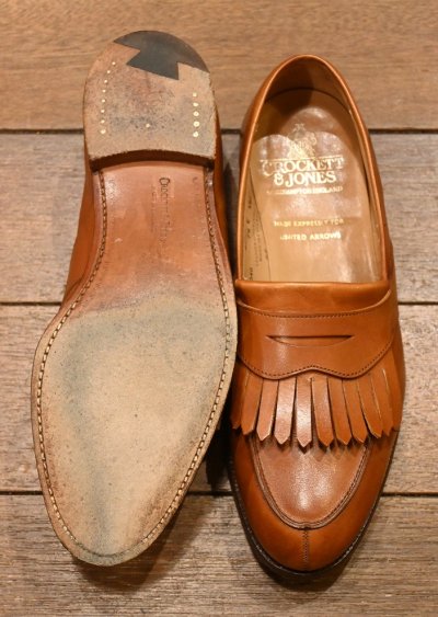 画像3: CROCKET&JONES×UNITED ARROWS "SONNING"クロケット&ジョーンズ キルトローファー 箱、袋つき(Brown,7 1/2-E)中古