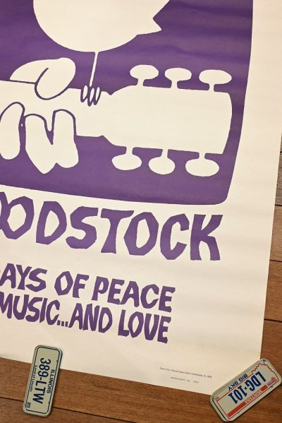 画像2: '69 NEAR DEADSTOCK "WOOD STOCK" POSTER ウッドストック ポスター オリジナル(76.2×106cm)ビンテージ