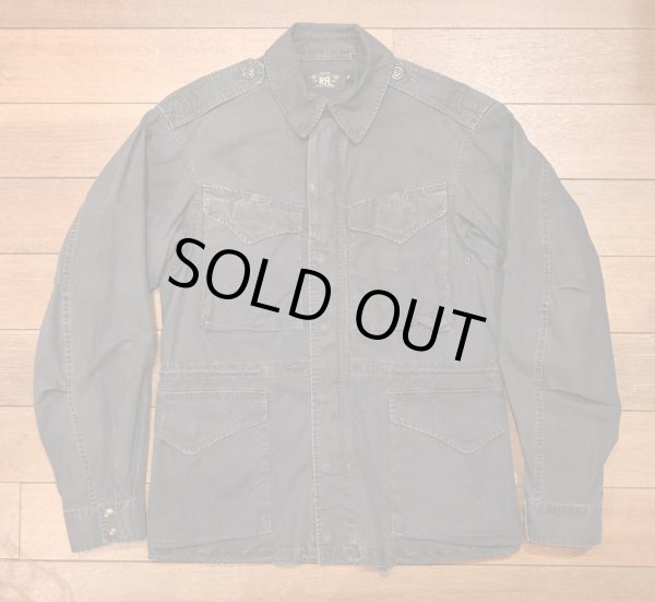 画像1: RRL RALPHLAUREN  ダブルアールエル コットンポプリン ミリタリーフィールドジャケット(FADED BLACK/S)中古  (1)