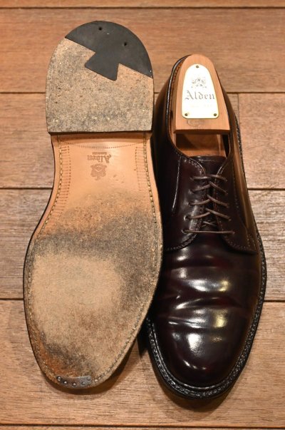 画像3: ALDEN オールデン 990 コードバンプレーントゥ アメリカ製 箱,シューツリー,シュークリームつき(BURGUNDY/8-D)バリーラスト