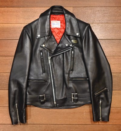 画像1: Lewis Leathers カウハイド ダブルライダースジャケット (BLACK/36)ルイスレザーズ 美中古