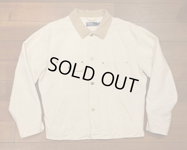 画像1: Polo Ralphlauren ポロラルフローレン ナチュラル 生成り デニムジャケット 80s 復刻(M)中古 (1)