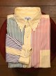 画像1: 【クリックポスト185円も可】90s BROOKS BROTHERS キャンディストライプクレイジーパターン B.Dシャツ アメリカ製(M)ビンテージ (1)