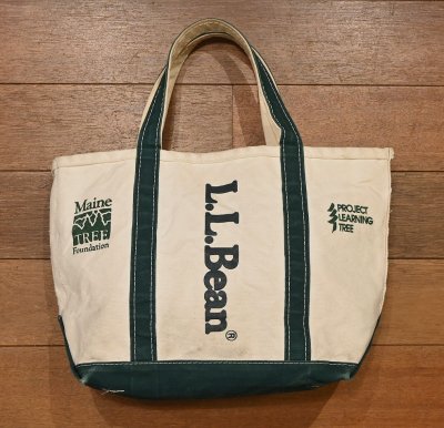 画像1: 80s L.L.Bean BOAT AND TOTE "PROJECT LEARNING TREE" (Natural×Green/M)トートバック ビンテージ
