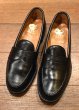 画像1: 80s ALDEN(オールデン)6725 VANラスト カーフ ペニーローファー 旧ロゴ 茶箱 アメリカ製(BLACK/US6 1/2D)箱いり 中古 ビンテージ (1)