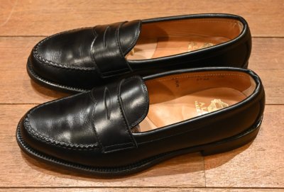 画像2: 80s ALDEN(オールデン)6725 VANラスト カーフ ペニーローファー 旧ロゴ 茶箱 アメリカ製(BLACK/US6 1/2D)箱いり 中古 ビンテージ