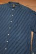 画像3: 【クリックポスト185円も可】90s RRL RALPHLAUREN ダブルアールエル インディゴ バンドカラーシャツ 三ツ星タグ ピックアップトラックタグ(L)ビンテージ 中古 (3)