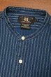 画像4: 【クリックポスト185円も可】90s RRL RALPHLAUREN ダブルアールエル インディゴ バンドカラーシャツ 三ツ星タグ ピックアップトラックタグ(L)ビンテージ 中古 (4)