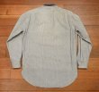 画像9: 90s RRL RALPHLAUREN ダブルアールエル ストライプデニム バンドカラーシャツ 三ツ星タグ ピックアップトラックタグ(S)ビンテージ 中古 (9)