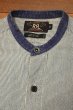 画像3: 90s RRL RALPHLAUREN ダブルアールエル ストライプデニム バンドカラーシャツ 三ツ星タグ ピックアップトラックタグ(S)ビンテージ 中古 (3)