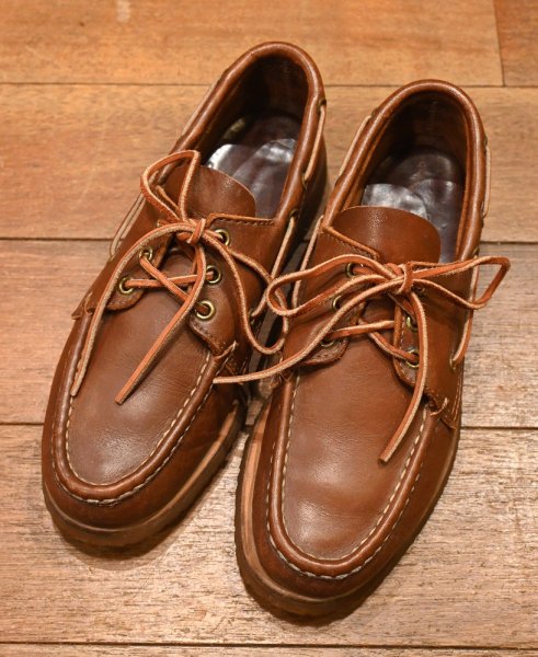 画像1: RUSSELL MOCCASIN ラッセルモカシン デッキシューズ(BROWN/6 EE)中古 アメリカ製 (1)
