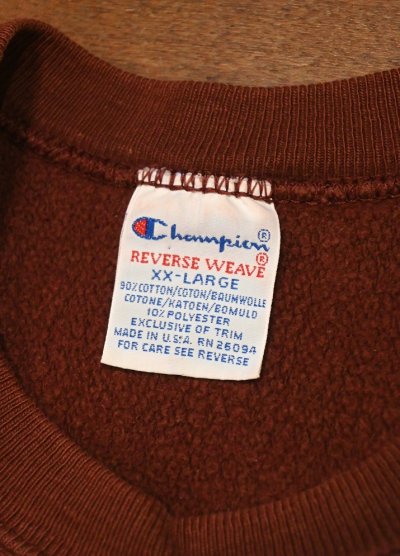 画像2: 90s CHAMPION REVERSEWEAVE チャンピオン リバースウィーブ クルーネック "VIRGINIA TECH"アメリカ製(Burgundy/XXL)ビンテージ