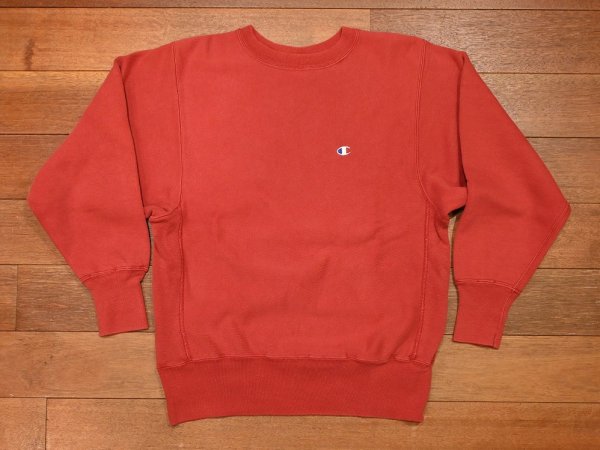 画像1: 90s CHAMPION REVERSEWEAVE チャンピオン リバースウィーブ クルーネック 無地 アメリカ製(Red/M)ビンテージ (1)