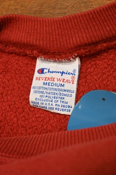 画像2: 90s CHAMPION REVERSEWEAVE チャンピオン リバースウィーブ クルーネック 無地 アメリカ製(Red/M)ビンテージ