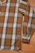 画像3: 【クリックポスト185円も可】50s B.V.D チェック オープンカラーシャツ 長袖(Brown×Black/16-16 1/2 L)ビンテージ 中古 (3)