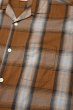 画像7: 【クリックポスト185円も可】50s B.V.D チェック オープンカラーシャツ 長袖(Brown×Black/16-16 1/2 L)ビンテージ 中古 (7)