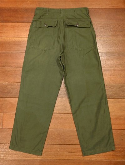 画像3: '70 U.S ARMY UTILITY TROUSERS コットンサテン ベイカーパンツ フロントジップ(表記W32L31) ビンテージ 中古
