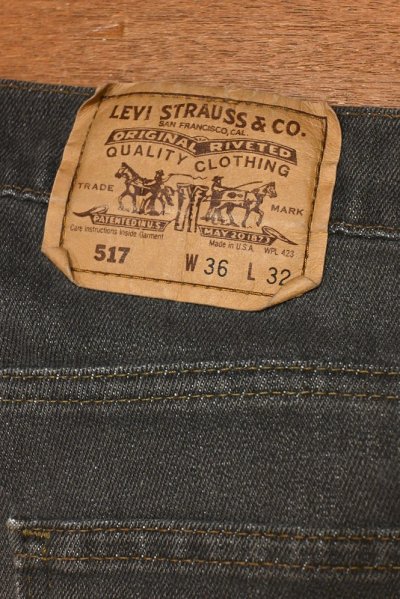 画像3: 90s Levi's517 ストレッチデニム ブラック ブーツカット アメリカ製(実寸 W35 L30.5)ビンテージ 中古