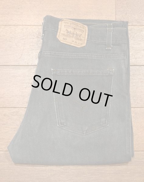 画像1: 90s Levi's517 ストレッチデニム ブラック ブーツカット アメリカ製(実寸 W35 L30.5)ビンテージ 中古 (1)