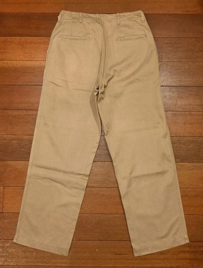 画像3: 40s U.S ARMY M-45 KHAKI チノパン オフィサーチノ(表記W31L31 実寸W30 L29.5)中古 ビンテージ