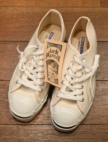 画像1: 90s Deadstock w/box CONVERSE Jack Purcell コンバース ジャックパーセル アメリカ製(WHITE/7/25.5cm)箱入りデッドストック (1)