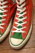 画像2: 90s Converse Allstar HI コンバースオールスター クリスマスモデル アメリカ製(Red×Green,US7 1/2)中古 ビンテージ (2)