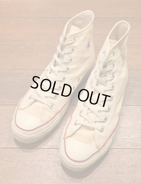 画像1: 80s Converse Allstar HI コンバースオールスター HI サイドステッチ 当て布 アメリカ製(Natural/US10.5)中古 ビンテージ (1)