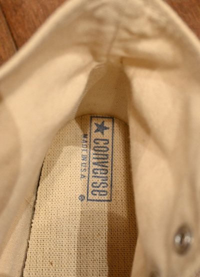 画像2: 80s Converse Allstar HI コンバースオールスター HI サイドステッチ 当て布 アメリカ製(Natural/US10.5)中古 ビンテージ