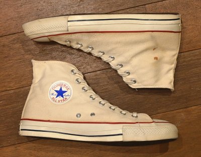 画像3: 80s Converse Allstar HI コンバースオールスター HI サイドステッチ 当て布 アメリカ製(Natural/US10.5)中古 ビンテージ