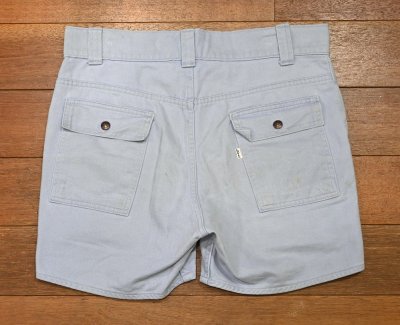 画像3: '76 Levi's リーバイス30676 コットンツイル ブッシュショーツ ショートパンツ(BLUE/W34)中古 ビンテージ