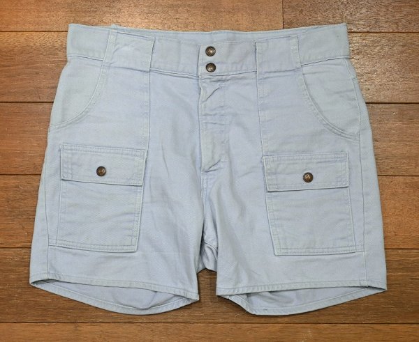 画像1: '76 Levi's リーバイス30676 コットンツイル ブッシュショーツ ショートパンツ(BLUE/W34)中古 ビンテージ (1)