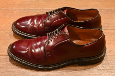 画像2: ALDEN オールデン990 コードバン プレーントゥ アメリカ製(BURGUNDY/8-D)箱/袋つき 中古
