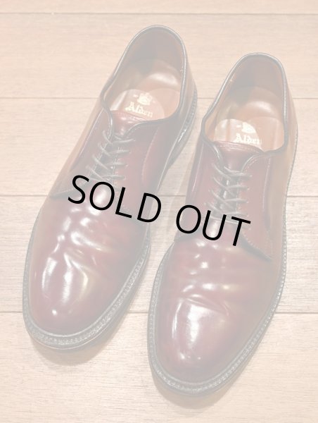 画像1: ALDEN オールデン990 コードバン プレーントゥ アメリカ製(BURGUNDY/8-D)箱/袋つき 中古 (1)