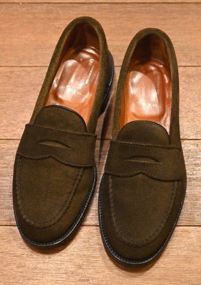 画像1: ALDEN オールデン62445 スウェードペニーローファー アメリカ製(Green,6 1/2-D)ユナイテッドアローズ25周年別注モデル 中古