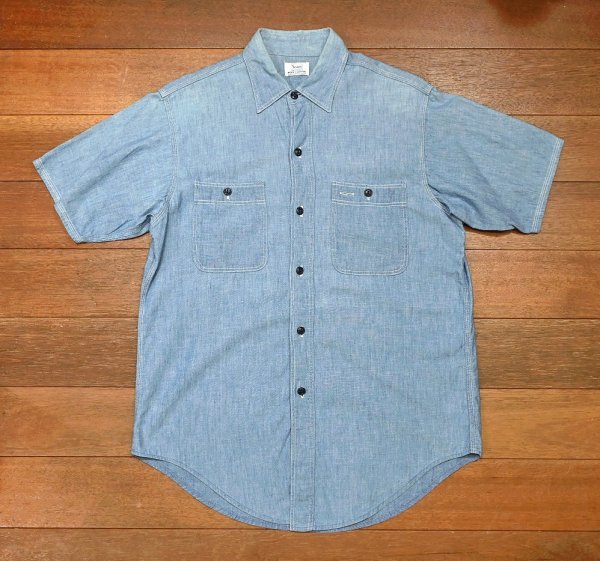 画像1: (クリックポスト185円も可) 状態良好 50-60s SEARS シャンブレーシャツ 半袖 中古 ビンテージ  (1)