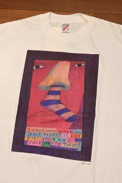 画像2: (クリックポスト185円も可)90s DEADSTOCK デッドストック Richard Stine アートTシャツ アメリカ製(White/L)Made in USA