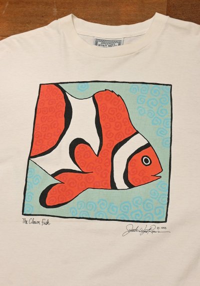 画像2: (クリックポスト185円も可)90s Jonathan Wyatt Reeves "The Clown Fish" アートTシャツ アメリカ製(White/XL)Made in USA