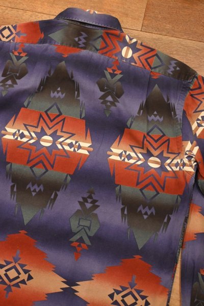 画像8: 【クリックポスト185円も可】90s ポロラルフローレン CHAMBERS ネイティブ柄 シャツ ネイティブパターン(Navy/S)中古 (8)