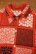画像6: 【クリックポスト185円も可】60s EAGLE SHIRTS MAKERS 総柄 半袖B.Dシャツ パネル クッキー(RED/M15-15 1/2)中古 ビンテージ (6)